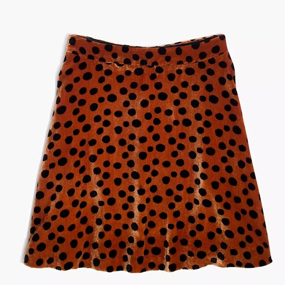 MADEWELL Velvet Circle Skirt In Leopard Dot - Picture 2 of 5